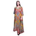 Phagun Uzun Plaj Kaftan Bikini Örtü Maksi Turuncu Kadın Elbise