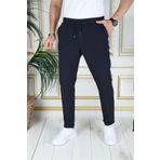 PHANTOM JEANS Erkek Lacivert Italyan Kesim Esnek Slim Fit Likralı Lastikli Duble Paça Kumaş Pantolon Okul