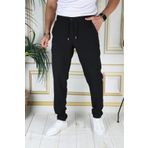 PHANTOM JEANS Erkek Siyah Italyan Kesim Kaliteli Esnek Slim Fit Likralı Lastikli Şık Koton Kumaş Pantolon Okul