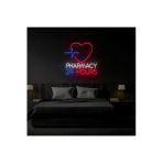 Pharmacy 24 Hours Yazılı Ve Şekilli Neon Tabela
