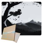 PhaseByte Hidden Peak Extended Gaming Mouse Pad - Dikişli Kenarları ile Kaymaz Masa Matı, Pürüzsüz Mikro Fiber Bilgisayar Masa Pedi, Elde Yıkanabilir Oyun Mousepad - 320x270x4 mm