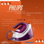 Phılıp Compact Essential Buhar Kazanlı Ütü Mor