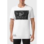 Philipp Plein Pamuk Loose Fit Taşlı Logolu T Shirt Erkek T Shirt MTK5082 PJY002N 01 - Beyaz - 3XL