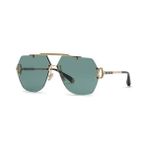 Philipp Plein SPP111 Pleın Sleek 0340 Unisex Güneş Gözlüğü - Altın - Yeşil