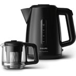 Philips 1700W, 1900ML, Cam Demlik, Siyah Çay Makinesi