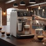Philips 20 Çeşit Sıcak ve Soğuk Kahve Hazırlayan Tam Otomatik Espresso Makinesi Lattego Süt Köpürtücü Sistemi Sessiz Çalışan Seramik Öğütücü Beyaz Roze Tasarım
