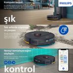 Philips 2000 Serisi Robot Süpürge - Tek Seferde Süpürür ve Siler, 6000 Pa Emiş Gücü, Lds Navigasyon, Kompakt Otomatik Boşaltma, - 01-Siyah