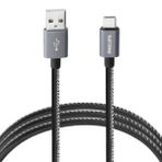 Philips 2023dr3a 3a 60w Usba To Type-C Deri Kaplama Hızlı Şarj Ve Data Kablosu Siyah