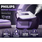 Philips 2400 W Güçlü Lila Tonlu Ultra Kompakt Buhar Kazanlı Ütü, 1,8 L Hazne, Dikey Buhar, Hızlı Ütüleme ve Ev Tekstili Için Konforlu Çözüm Yoğun Ütü Temposunda Zamandan Tasarruf Isteyen Kullanıcılar Için