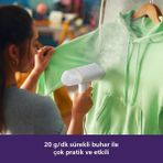 Philips 3000 Serisi El Tipi 20G/DK Sürekli Buhar 1000W Güç Kompakt Seyahat Tipi Bakteri Giderici Katlanabilir Ütü 30 Saniyede Hazır Ütü Masası Gerektirmez Hafif - Beyaz
