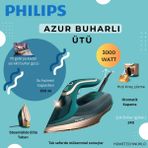 Phılıps 3000watt Güçlü Buhar teknolojisi Azur Ütü - Yeşil