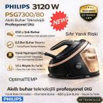 Philips 3120 Watt ile Yeni 7000 Serisi 7300/80 Buhar Kazanlı Ütü- Kahverengi