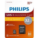 Philips 32GB Micro Sdhc Kart + Sd Adaptör - Class 10 Uhs-I U1, 80MB/S Okuma Hızı
