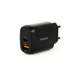 Philips 38w Dlp4326 Usb A 18w Type-C 20w Çift Çıkışlı Başlık Siyah Hızlı Şarj Aleti