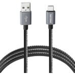 Philips 3A 60W Usba To Type-C Deri Kaplama Hizli Sarj Ve Data Kablosu 1.2M Siyah 2528B