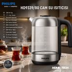 Philips 5000 Serisi, 2200W, Cam Su Isıtıcı, Otomatik Kapanma Özelliği, HD9339/80 - Siyah