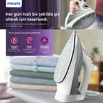 Philips 5000 Serisi Buharlı Ütü 2400W Ergonomik Tasarım ve 160 G Şok Buhar ile Hızlı Ütüleme DST5010/10 - Beyaz