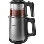 Philips 5000 Serisi Çay Makinesi, 1.8 L Paslanmaz Çelik Su Isıtıcı, 0.9 L Cam Demlik, 1900W Hızlı Isıtma, Otomatik Sıcak Tutma Özellikli Elektrikli Çayc - İnox - Siyah