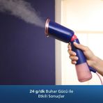 Philips 5000 Serisi El Tipi 22G/DK Sürekli Buhar 1400W Güç Kompakt Seyahat Tipi Ütü Bakteri Giderici Tak ve Çalıştır Metal Buhar Plakası Optimaltemp Ergonomik Başlık - Mavi