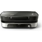 Philips 5000 Serisi Elektrikli Izgara 2400W, Aroma Infüzörü ve Tütsüleyici, 5 Sıcaklık Ayarı, HD6212/90 - Siyah - Gümüş