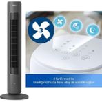 Philips 5000 Serisi Siyah Kule Tipi Fanlı Vantilatör + Kiwi Klipsli Masaüstü Vantilatör Hediye