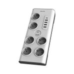 Philips /62 6'lı Akım Korumalı & 5 USB Girişli Prız 900J 2 M 1 x Type C - 4 x Type A - Beyaz