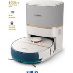 Philips 7000 Serisi Aqua Titreşimli Mop ve Haritalamalı Beyaz Robot Süpürge - Türkçe Uygulama ve 30 Gün Hazne Boşaltmayan Istasyon + Tiftik Cihazı