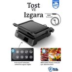 Philips 7000 Serisi Izgara ve Tost Makinesi, Hassas Dijital Kontrol -8 Ön Ayarlı Program &çıkarılabilir,yıkanabilir Yapışmaz Plakalar - Siyah