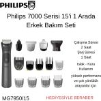 Philips 7000 Serisi Mg7950/15 15'İ 1 Arada Erkek Bakım Seti En Popüler Erkek Bakım Seti+ Philips Oneblade Yüz Ve Vücut Için Hibrit Tıraş Makines Hediye
