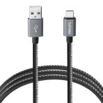 Philips 70W Usba To Type-C Deri Kaplama Hızlı Şarj Ve Data Kablosu 1.2M Siyah Gri 2528B