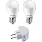 Philips 715280 Essential 2'li 8W E27 Led Ampul Priz Çoğaltıcı Seti