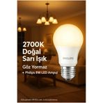 Philips 8W 2700K E27 LED Ampul - Doğal Sarı Işık