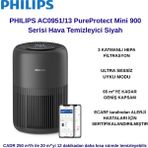 Philips 900 Serisi Hava Temizleyici, 65 M2'ye Kadar Etkili, Hepa ve Aktif Karbon Filtresi, 250 M3/sa Temiz Hava Hızı (Cadr), AC0951/13+ Xiaomi Akıllı Baskül Hediye - Siyah - Beyaz