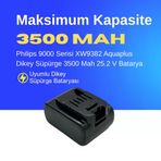 Philips 9000 Serisi Xw9382 Aquaplus Dikey Süpürge 3500 Mah 25.2 V Batarya – Orjinal Uyumlu Uzun Ömürlü, Maksimum Performans Pil