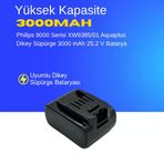 Philips 9000 Serisi XW9385/01 Aquaplus Dikey Süpürge 3000 mAh 25.2 V Batarya – Orjinal Uyumlu Uzun Ömürlü, Yüksek Performans Pil