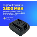Philips 9000 Serisi XW9465 Aquaplus Dikey Süpürge 2500 mAh 25.2 V Batarya – Orjinal Uyumlu Uzun Ömürlü, Yüksek Performans Pil - 1 Adet