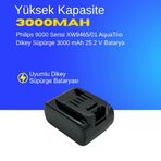 Philips 9000 Serisi XW9465/01 AquaTrio Dikey Süpürge 3000 mAh 25.2 V Batarya – Orjinal Uyumlu Uzun Ömürlü, Yüksek Performans Pil