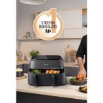 Philips %90’a Kadar Daha Az Yağ ile Sağlıklı Kızartma Çift Hazneli Büyük Hacim – 6 L + 3 L ile Maksimum Esneklik 3000 Serisi Çift Hazneli Airfryer & Fritöz - Siyah - Gri