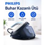 Philips Akıllı Otomatik Buhar Destekli Buhar Kazanlı Ütü, 8 Bar Basınç, 600 G Şok Buhar, 1,8 L Su Haznesi, Pratik Kullanım ve Güçlü Kırışıklık Açma Performansı - Lacivert