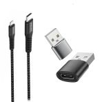 Philips Apple Mfı Lisanslı 6A 100W Usb-C To Lightning 2Metre Data Ve Şarj Kablosu Dlc5206l/00 + Schitec Usba To Type-C 3.1 Otg Çevirici Dönüştürücü Adaptör