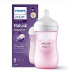 Philips Avent AVN-SCY903-11 Philips Avent Doğal Tepkili PP Biberon 260ml 1+ Ay Pembe