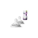 Philips Avent Natural Biberon Emziği 2 Delik 1 Ay İçin Yumuşak BPA İçermeyen 2'li Set - Şeffaf - 1 Yaş ve Üzeri