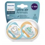 Philips Avent SCF080/70 Ultra Air Animals Emzik 6-18 Ay Erkek 2'li