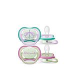 Philips Avent Ultra Air 0-6 Ay Silikon 2'li Gece Emziği - Beyaz