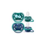 Philips Avent Ultra Air Emzik, 18 Ay+, Erkek Bebekler için, 2’li Paket, Ortodontik Silikon, Geniş Hava Delikli, Mikrodalga Sterilize Edilebilir, BPA İçermez, SCF349/18