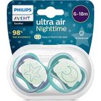 Philips Avent Ultra Air Gece Emziği 6-18 Ay, 2'li Paket, Erkek (2 Adet)