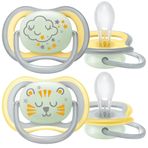 Philips Avent Ultra Air Gece Emzik, 18 Ay+, 2’li Paket, Karanlıkta Parlayan, Ortodontik Silikon, Geniş Hava Delikli, Mikrodalga Sterilize Edilebilir, BPA İçermez, SCF376/01