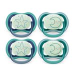 Philips Avent Ultra Hava Emziği - 4 x Işık, 6-18 Aylık Bebekler için Karanlıkta Parlayan Bebek Emziği, BPA İçermez, Sterilizatör Taşıma Kılıflı SCF376/08