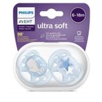 Philips Avent Ultra Soft 2'li 6-18 Ay Mavi Erkek Emzik
