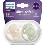 Philips Avent Ultra Soft Yumuşak 2li Emzik 0-6 Ay - SCF091/07 - 0 - 6 Ay - Yeşil